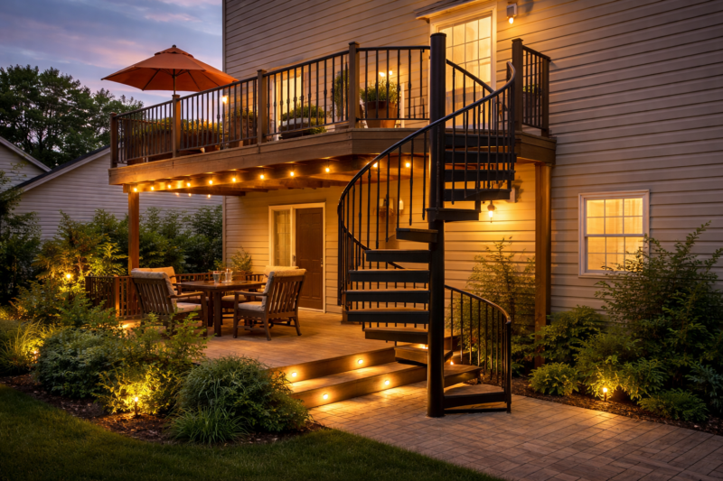 Spiral Staircase Installation - Captain Decks